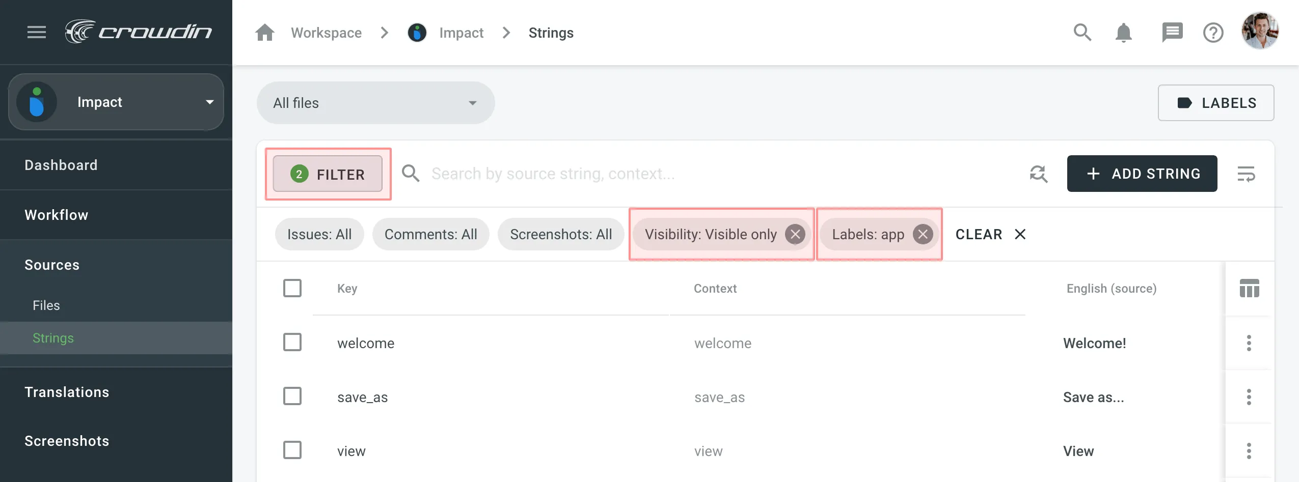 Filtering Strings